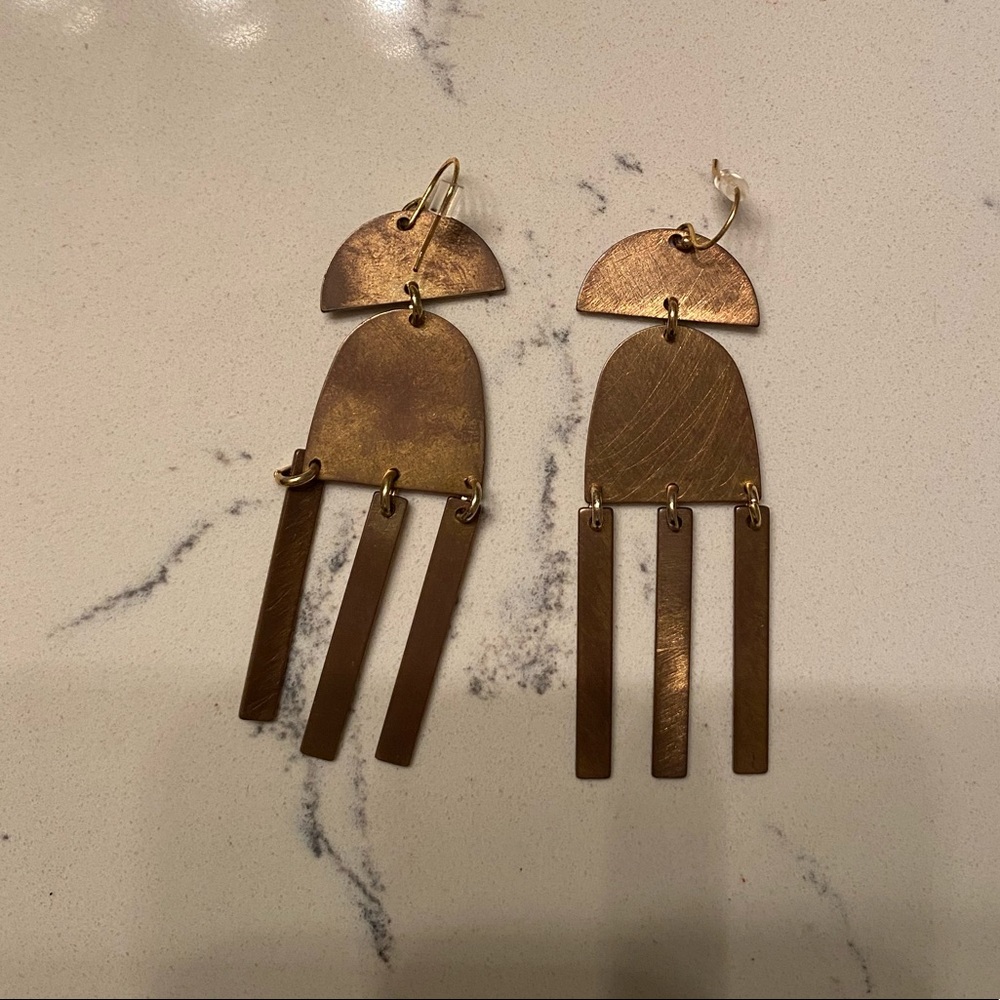Gold distressed Anthropologie earrings